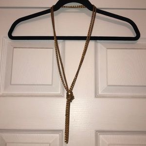 Gold knot chain necklace